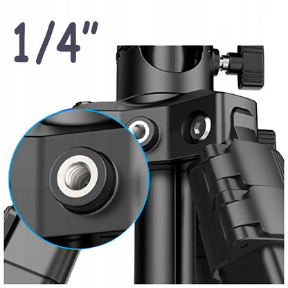Ulanzi MT-65 trikojis su 3D galvute, „Bluetooth“ nuotolinio valdymo pulteliu, atlenkiama kolonele ir išmaniojo telefono laikikliu