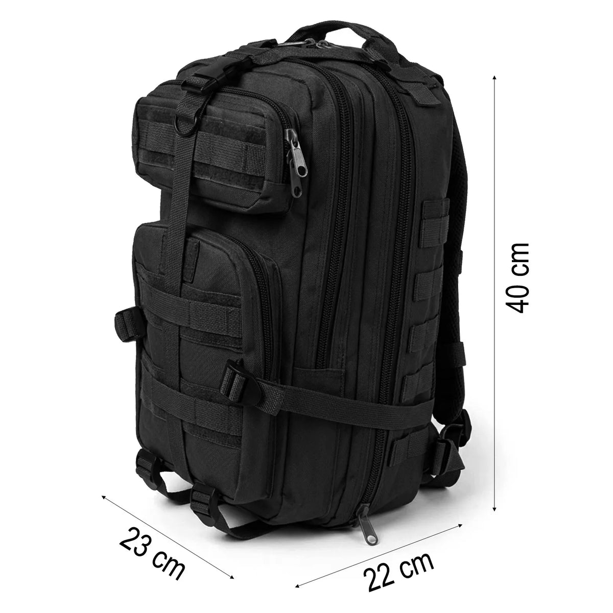 Ulfur juoda 20 l turistinė, mokyklinė ir taktinė kuprinė kelionėms