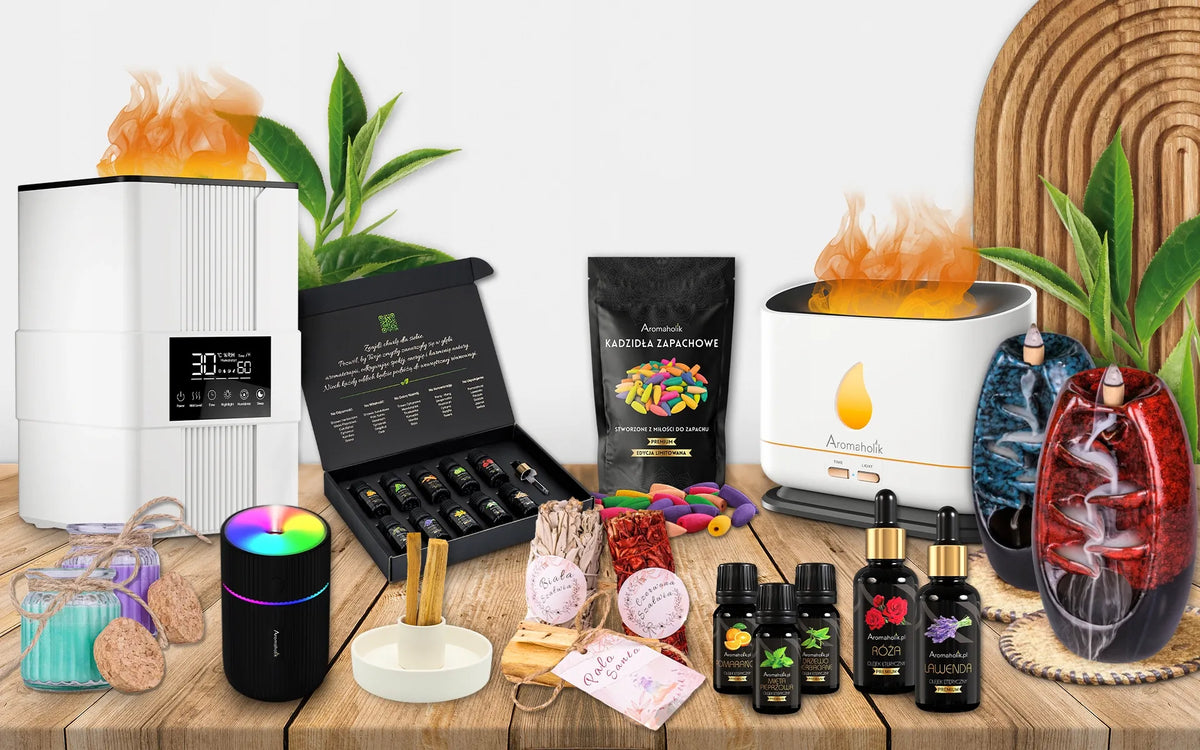 Ultragarsinis difuzorius Aromaholik VARMA su higrostatu, laikmačiu, termometru ir ugnies efektu