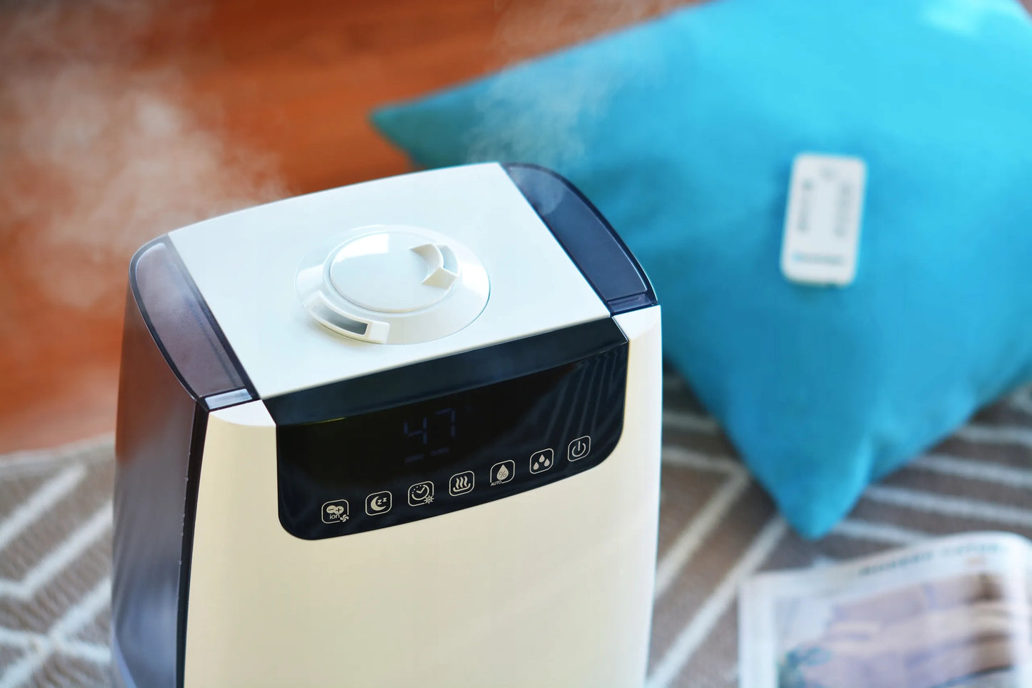 Ultragarsinis oro drėkintuvas su HEPA filtru, UV sterilizacija ir pulteliu