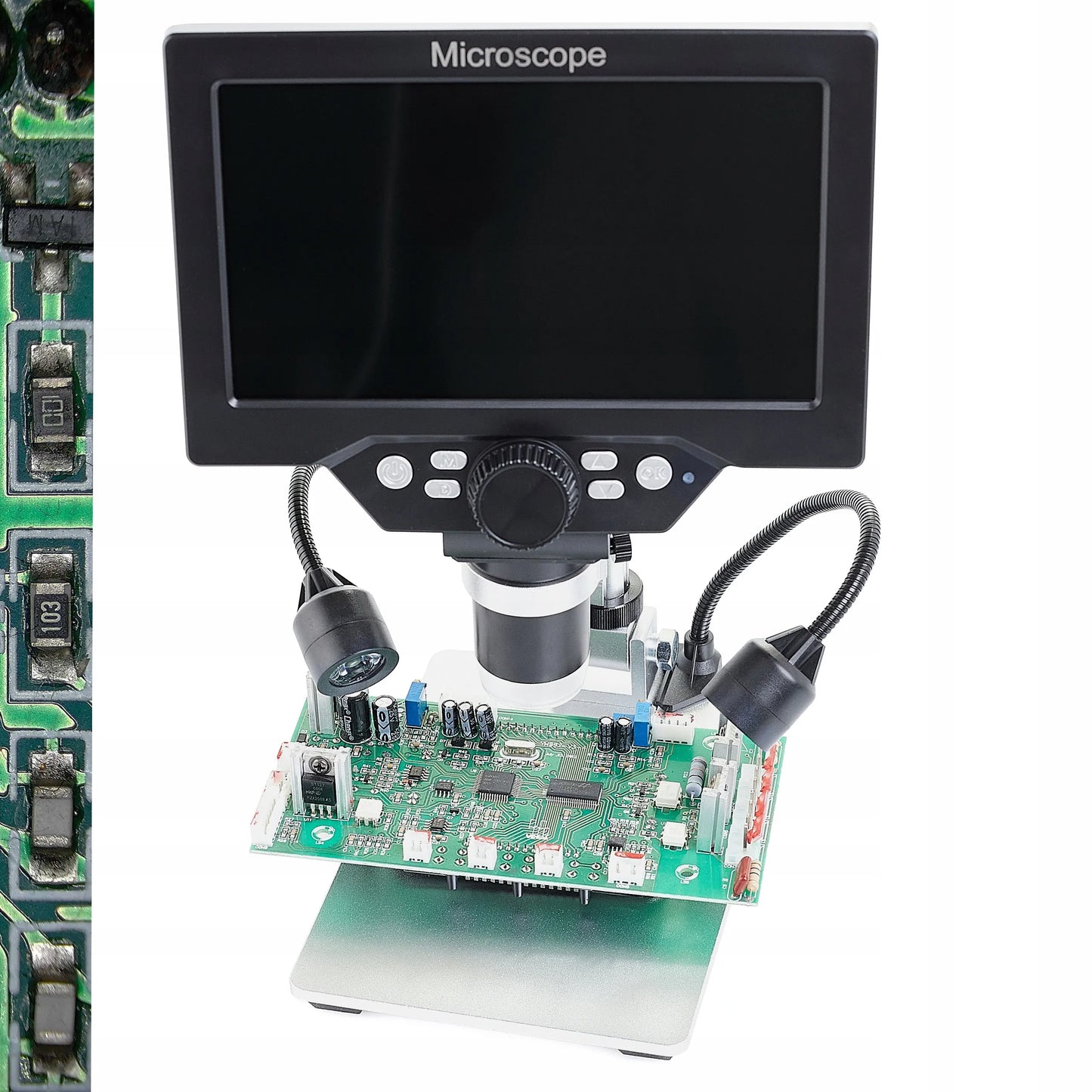 USB skaitmeninis mikroskopas mokymuisi, HD 1080P LCD ekranas, 12MP, 8xLED, 1200x priartinimas