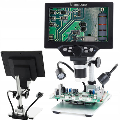 USB skaitmeninis mikroskopas mokymuisi, HD 1080P LCD ekranas, 12MP, 8xLED, 1200x priartinimas