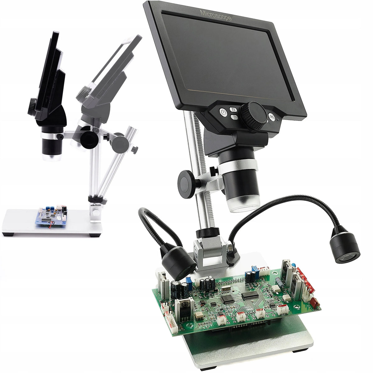 USB skaitmeninis mikroskopas mokymuisi, HD 1080P LCD ekranas, 12MP, 8xLED, 1200x priartinimas