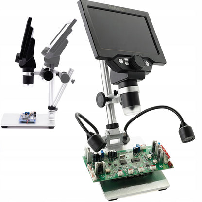 USB skaitmeninis mikroskopas mokymuisi, HD 1080P LCD ekranas, 12MP, 8xLED, 1200x priartinimas