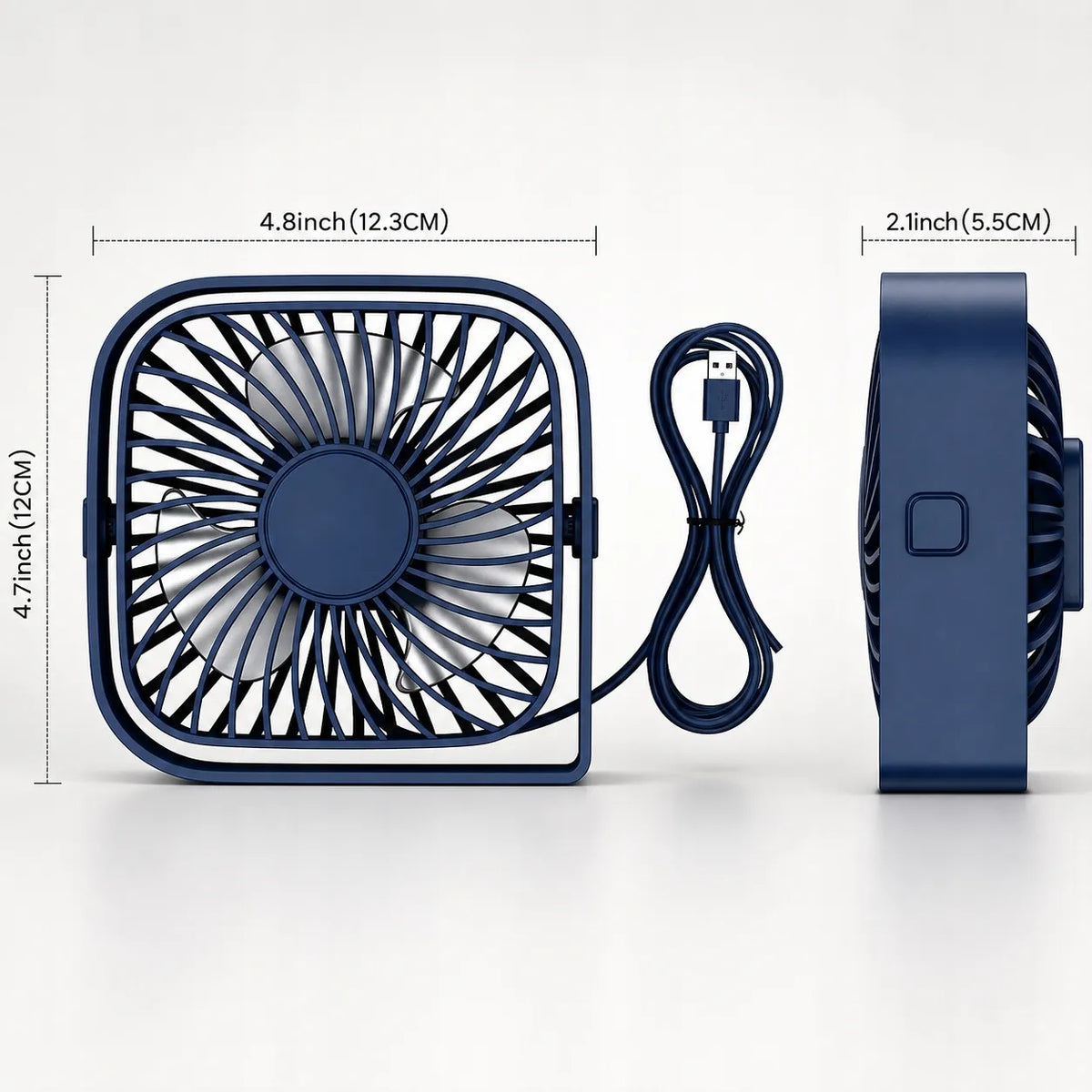 USB ventiliatorius tylus mini stalo ventiliatorius aušinimui TOPK K50 mėlynas