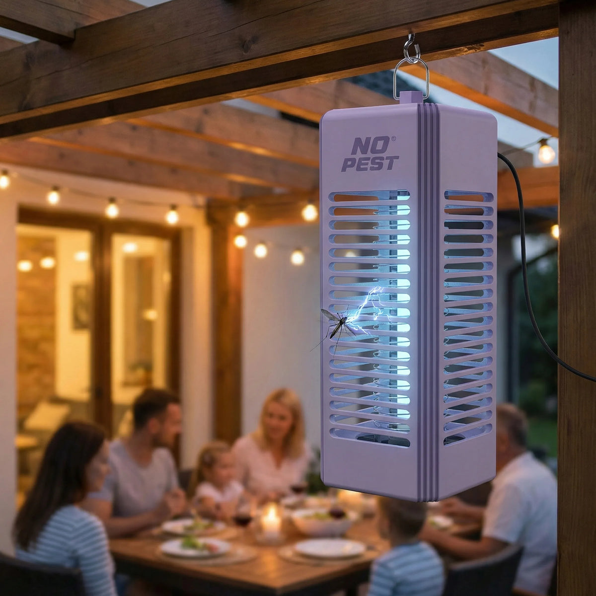 UV kukaiņu slazds – elektriskā lampa pret odiem un mušām No Pest Lumeo, lavandas krāsā