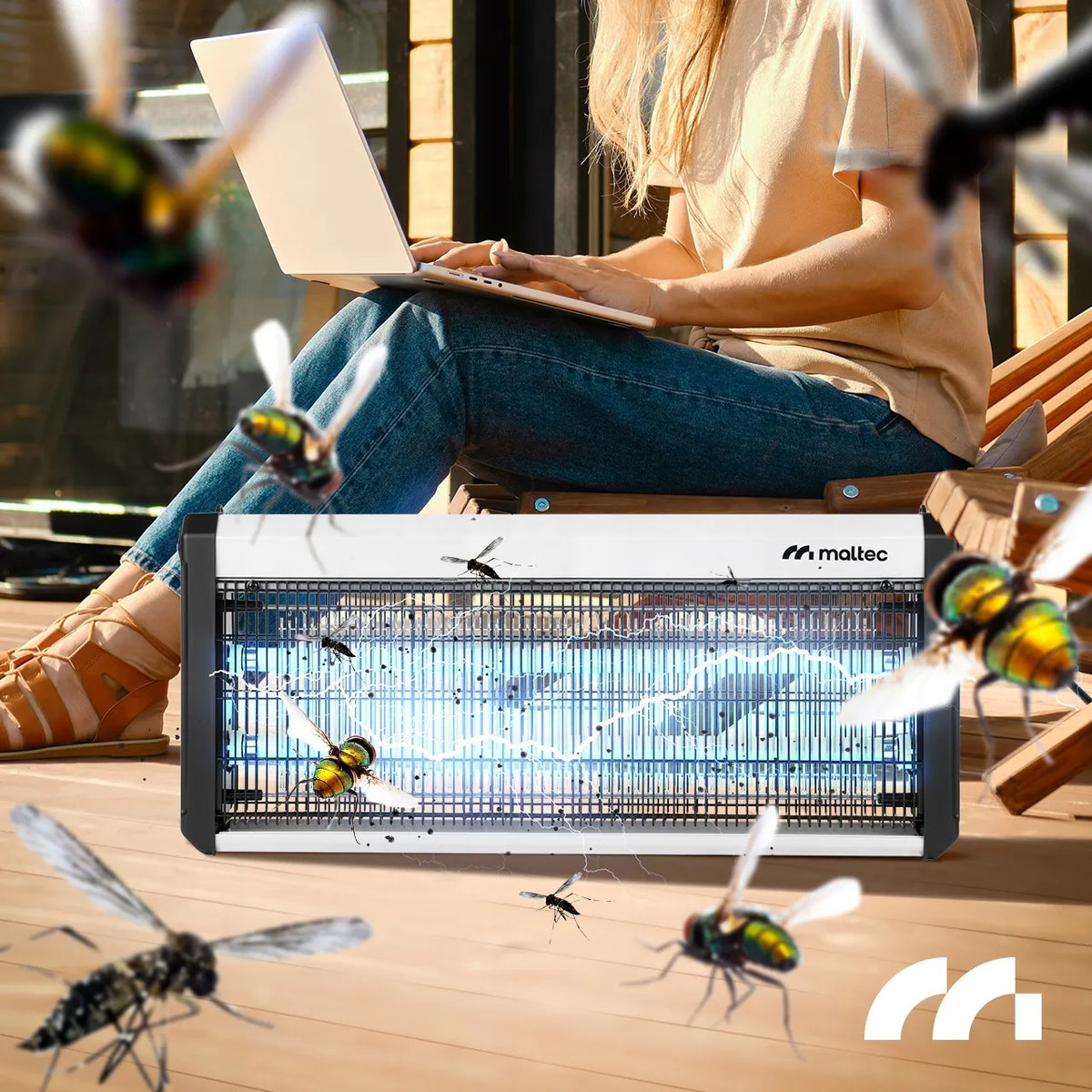 UV vabzdžių gaudyklė nuo uodų, musių ir kitų vabzdžių, 40 W, 3800 V – MalTec MasterKiller40W