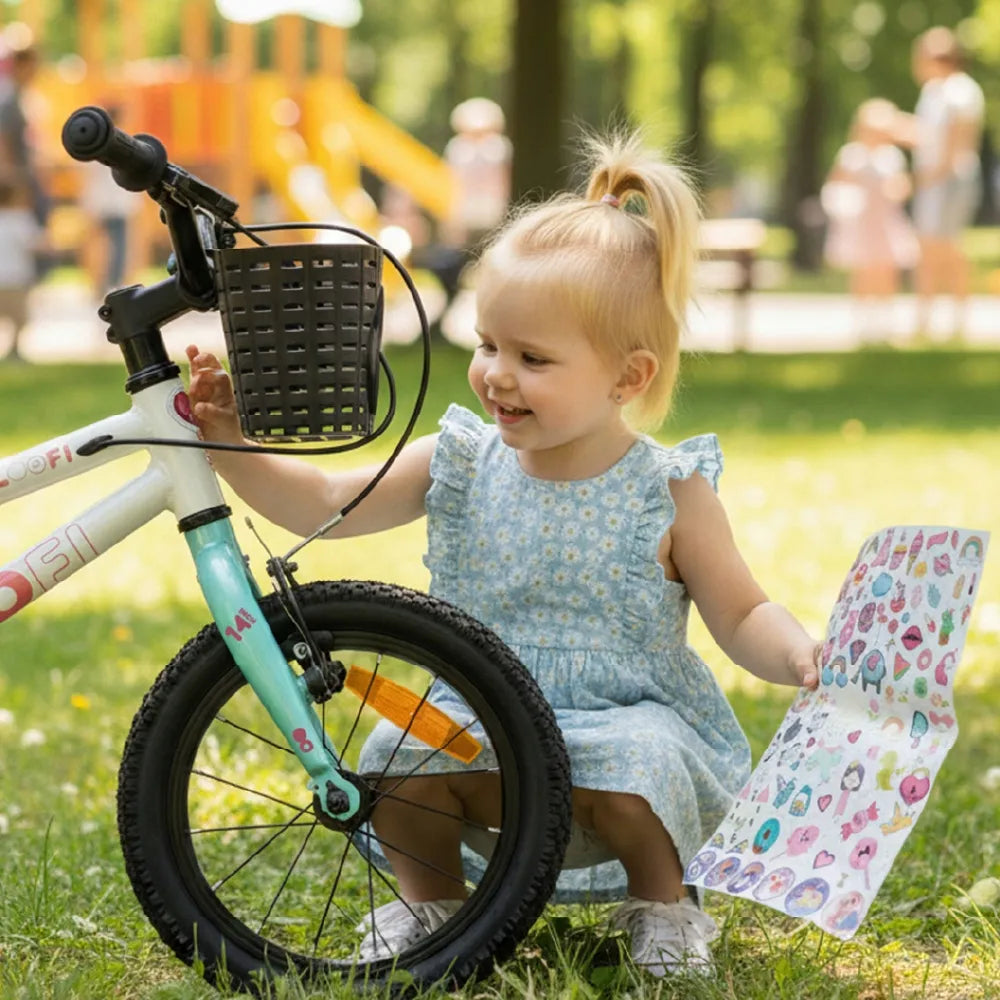 Vaikiškas 14 colių dviratis mergaitėms Sun Baby LOOFI, lengvas aliumininis 6,6 kg