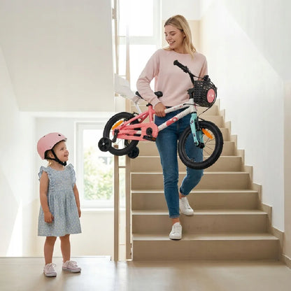 Vaikiškas 14 colių dviratis mergaitėms Sun Baby LOOFI, lengvas aliumininis 6,6 kg