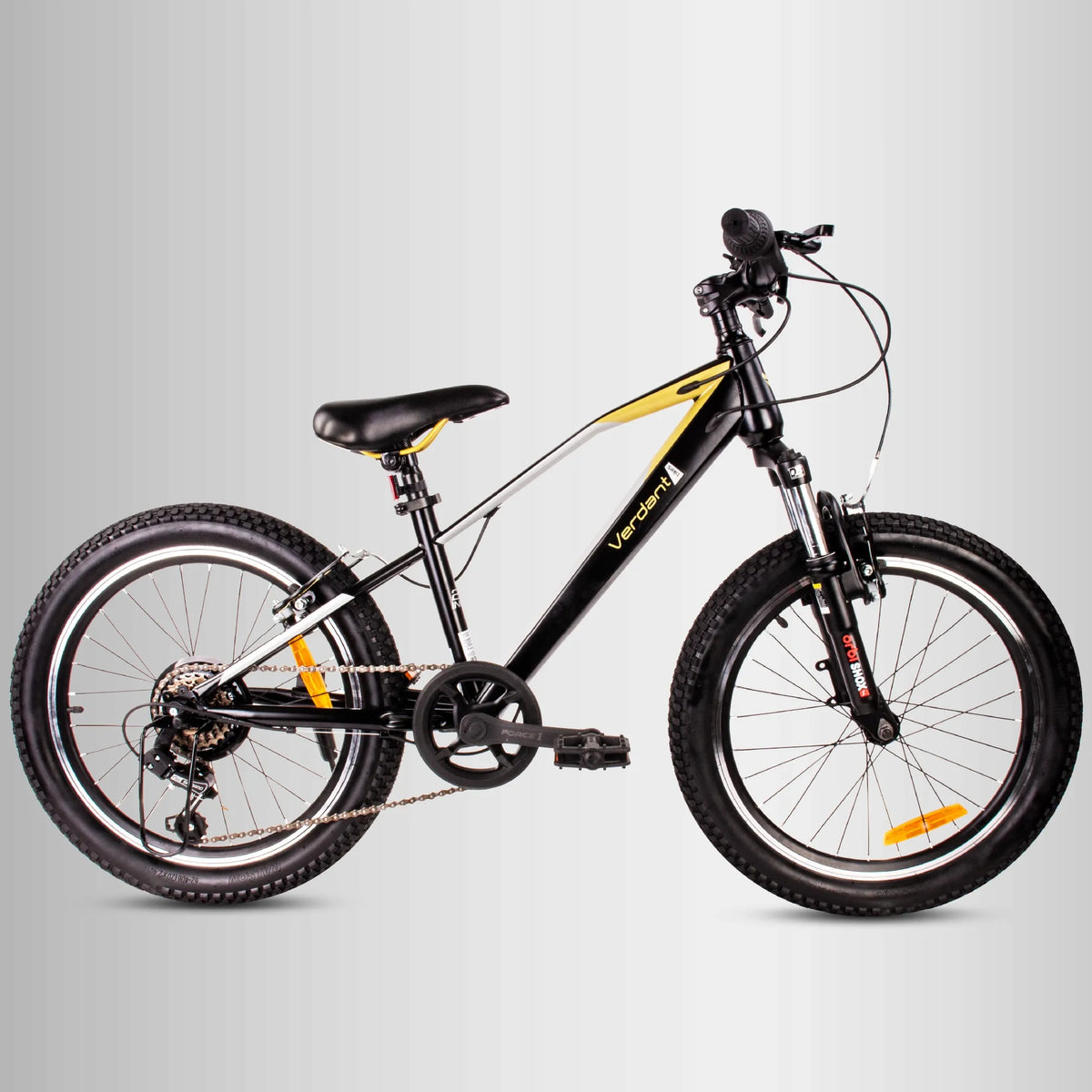 Vaikiškas 20 colių dviratis berniukams su 6 Shimano pavaromis ir amortizatoriumi Verdant