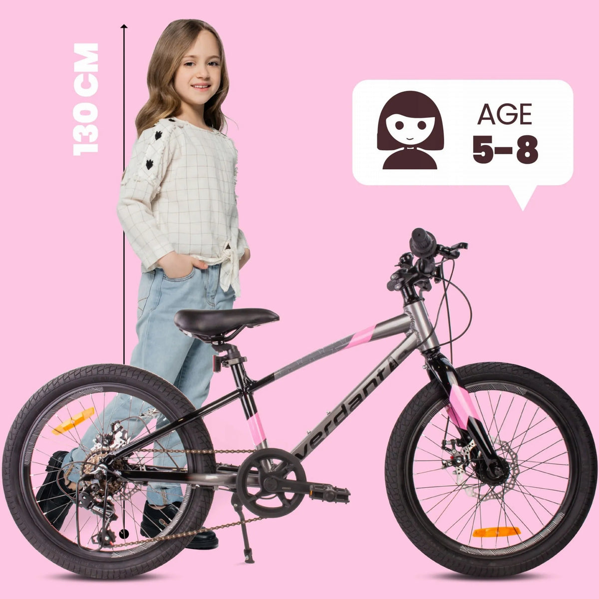 Vaikiškas 20 colių MTB dviratis mergaitėms Sun Baby Verdant, su Shimano 6 pavaromis