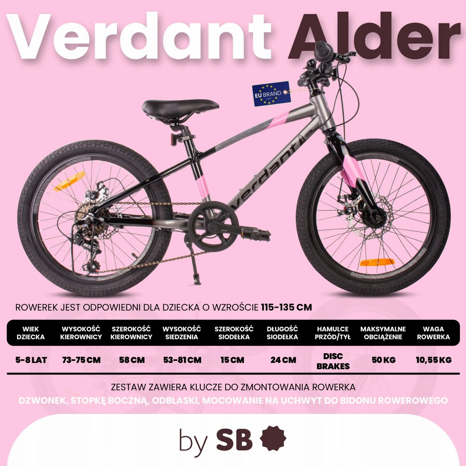 Vaikiškas 20 colių MTB dviratis mergaitėms Sun Baby Verdant, su Shimano 6 pavaromis