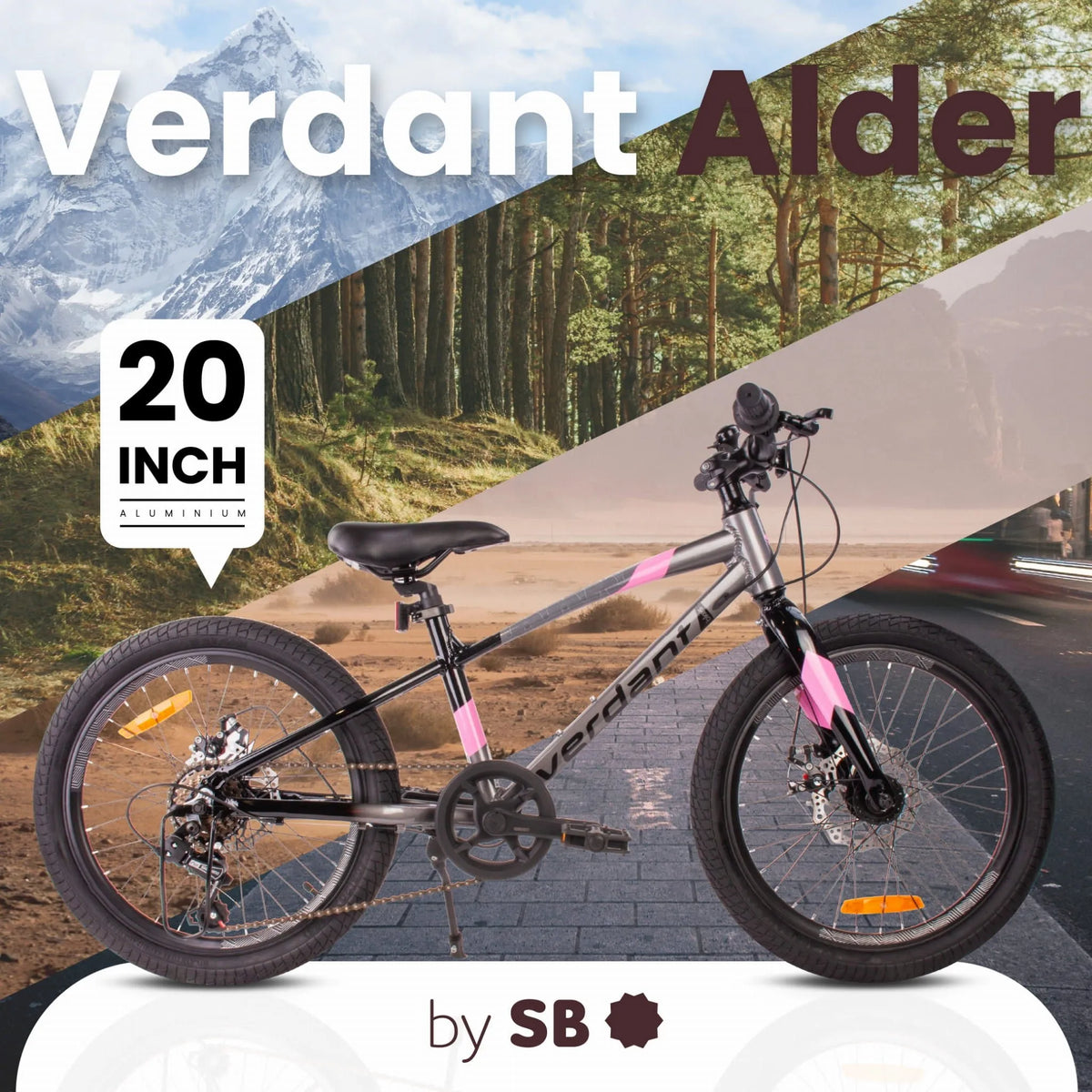 Vaikiškas 20 colių MTB dviratis mergaitėms Sun Baby Verdant, su Shimano 6 pavaromis