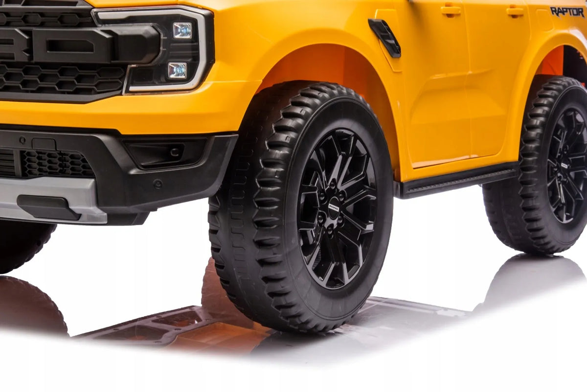 Vaikiškas akumuliatorinis automobilis Ford Raptor SUV elektromobilis su pulteliu ir LED žibintais