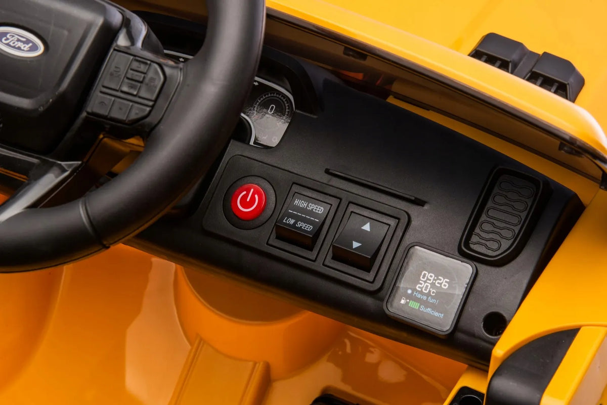 Vaikiškas akumuliatorinis automobilis Ford Raptor SUV elektromobilis su pulteliu ir LED žibintais