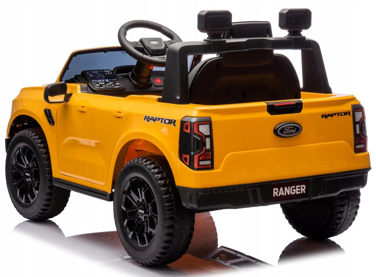 Vaikiškas akumuliatorinis automobilis Ford Raptor SUV elektromobilis su pulteliu ir LED žibintais