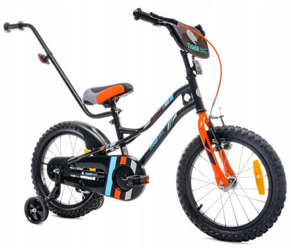Vaikiškas dviratis berniukui 16 colių Tiger Bike su stūmimo rankena