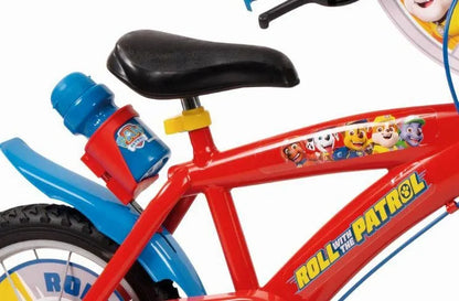 Vaikiškas dviratis berniukui Paw Patrol 14" 4–6 metų raudonas su gertuve