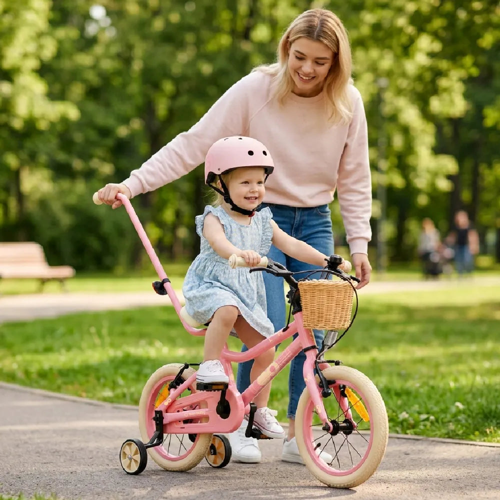 Vaikiškas dviratis mergaitėms 14 colių, 3–5 metų vaikams, lengvas aliuminis, 6,6 kg, Sun Baby LOOFI14