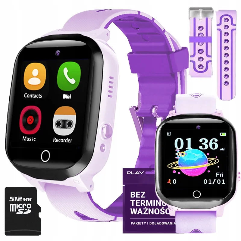 Vaikiškas išmanusis laikrodis WonderWatch A5s, violetinis