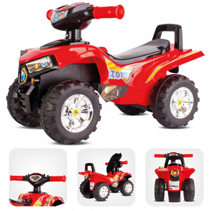 Vaikiškas keturratis-važinukas „Sun Baby“ su daiktadėže, atlošu ir garsais