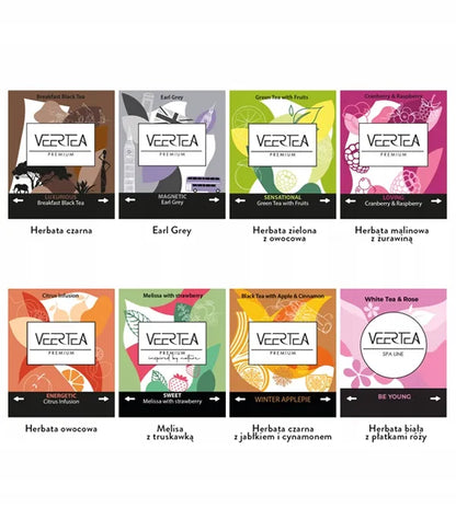 VEERTEA Exclusive Tea Collection juodosios arbatos rinkinys, 200 pakelių | 8 SKONIAI