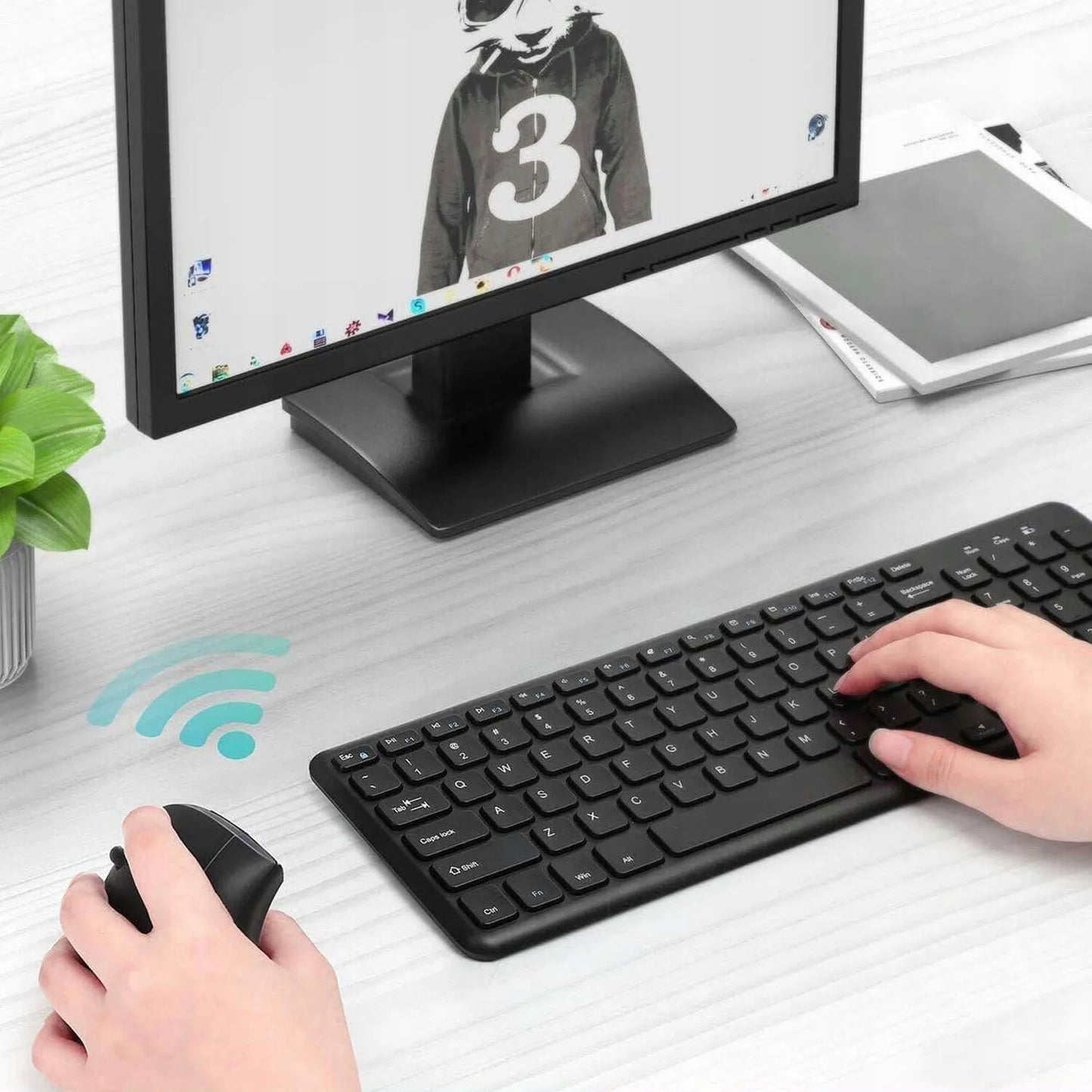 Vertikali ergonomiška pelytė bevielė, tyli, skirta dešiniarankiams