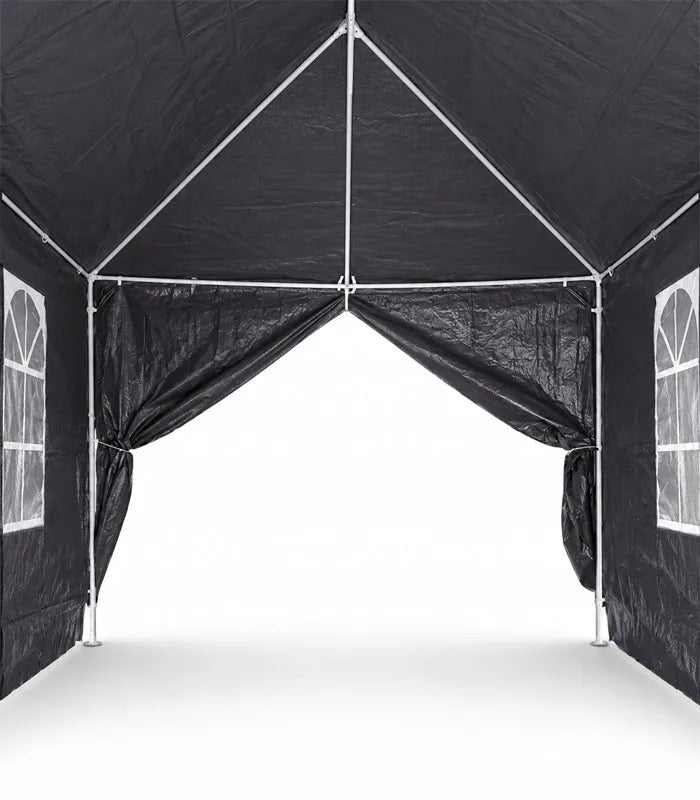 VidaXL juodas sodo paviljonas, 3 × 4 m