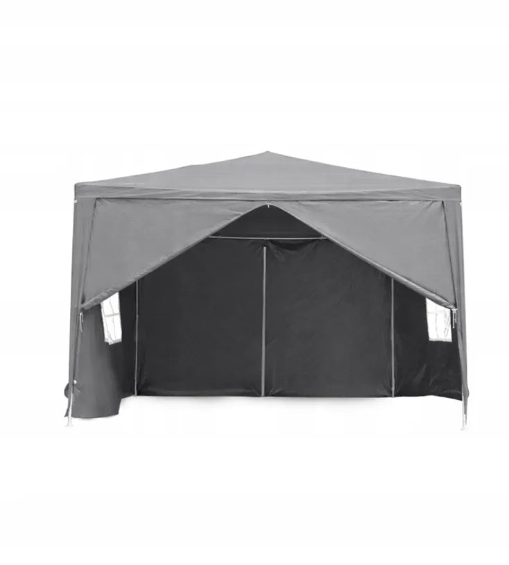 VidaXL juodas sodo paviljonas, 3 × 4 m