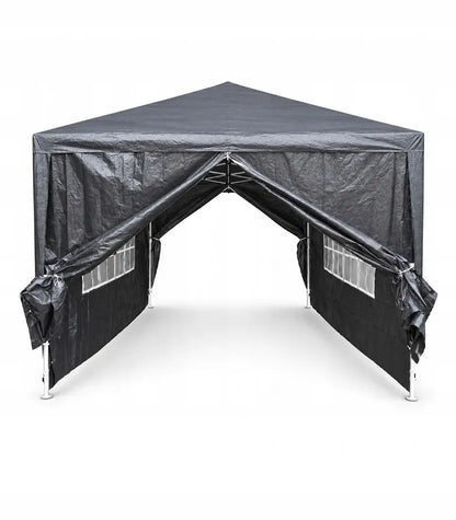 VidaXL juodas sodo paviljonas, 3 × 4 m