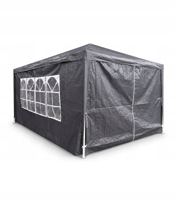 VidaXL juodas sodo paviljonas, 3 × 4 m