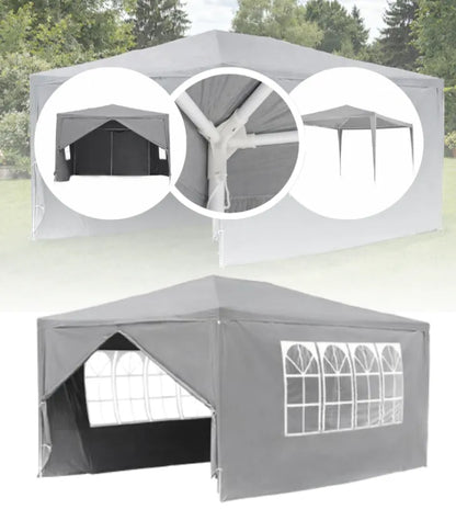 VidaXL juodas sodo paviljonas, 3 × 4 m