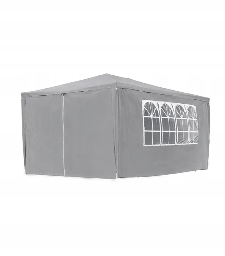 VidaXL juodas sodo paviljonas, 3 × 4 m