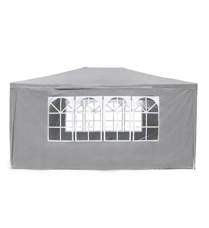 VidaXL juodas sodo paviljonas, 3 × 4 m