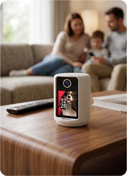 Vidinis „Wi-Fi“ besisukantis fotoaparatas, elektroninė auklė 2K su naktine lempa ir ekranu
