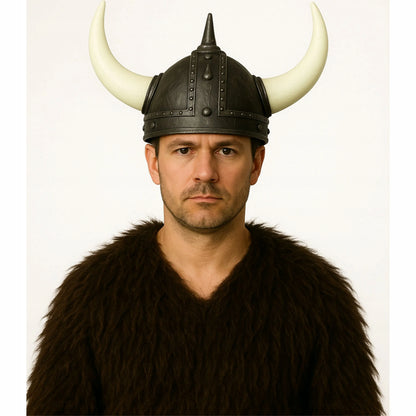 Vikingo šalmas su ragais, kario kostiumas Helovinui ar karnavalui