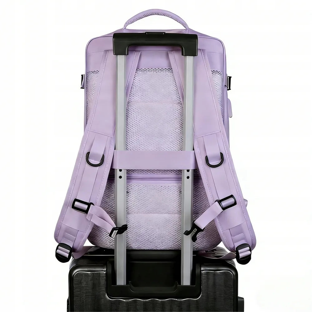 Violetinė kelioninė kuprinė lėktuvui 40,1 × 30 × 20,1 cm, 24 l