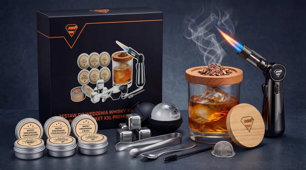 Viskio rūkymo rinkinys smoker, elegantiškas ledo formų rinkinys, dovana gimtadieniui