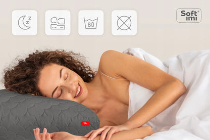Visus metus naudojama antialerginė antklodė 160x200 + 2 pagalvės 70x80 pilkas komplektas