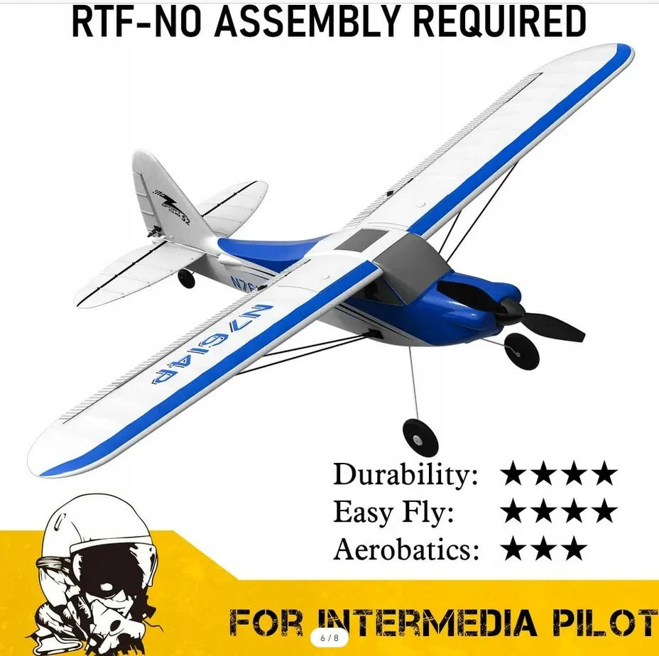 Volantex RC Sport Cub 500 lėktuvas su giroskopu 761-4B RTF, mėlynas