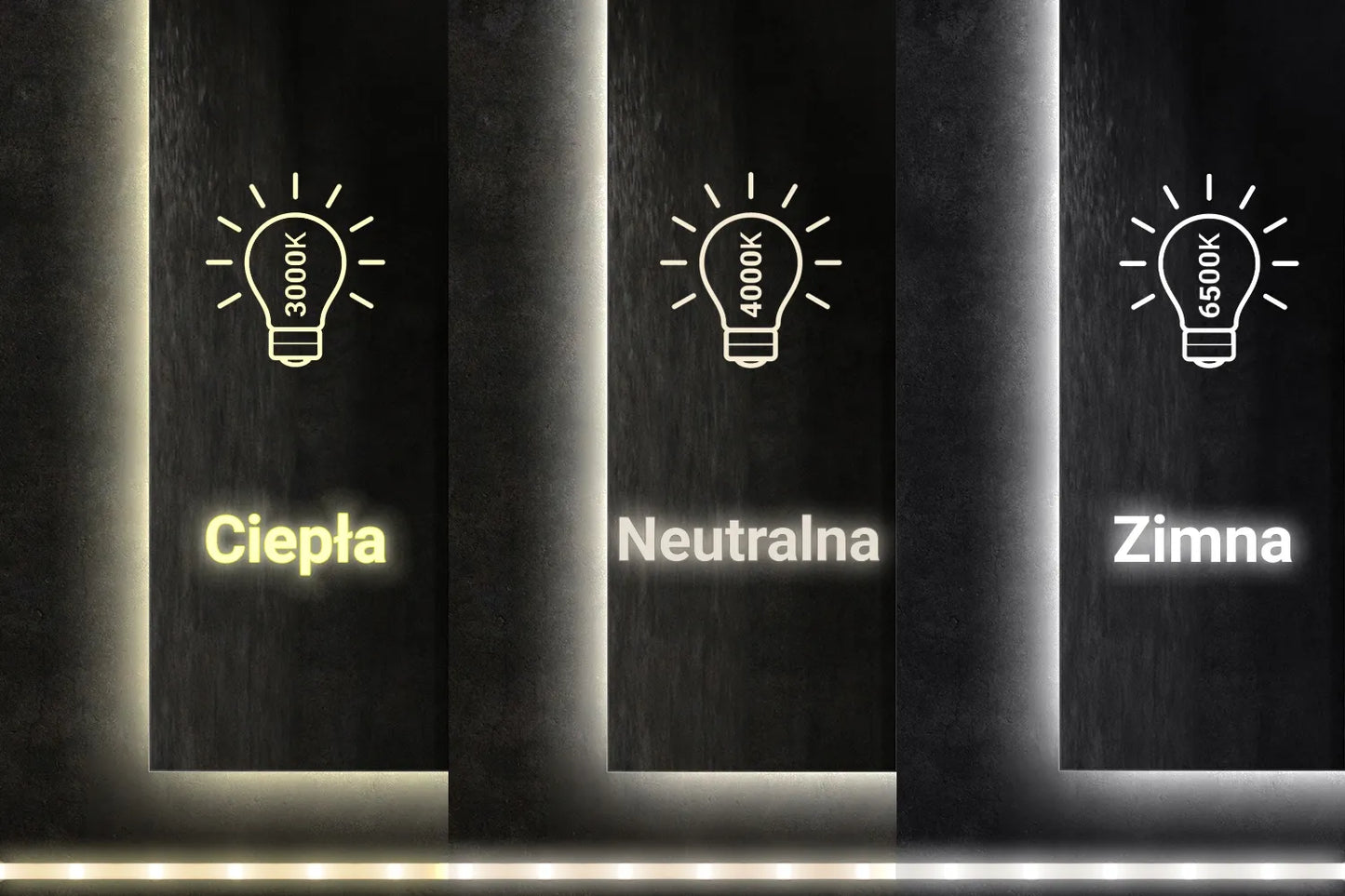 Vonios kambario veidrodis su LED apšvietimu, asimetriškas, 70 Premium IP67