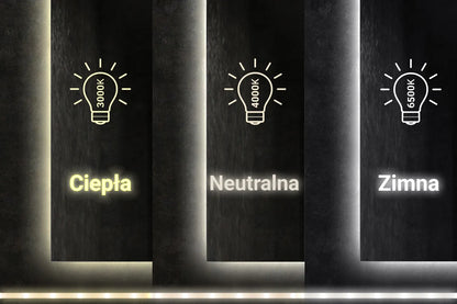 Vonios kambario veidrodis su LED apšvietimu, asimetriškas, 70 Premium IP67