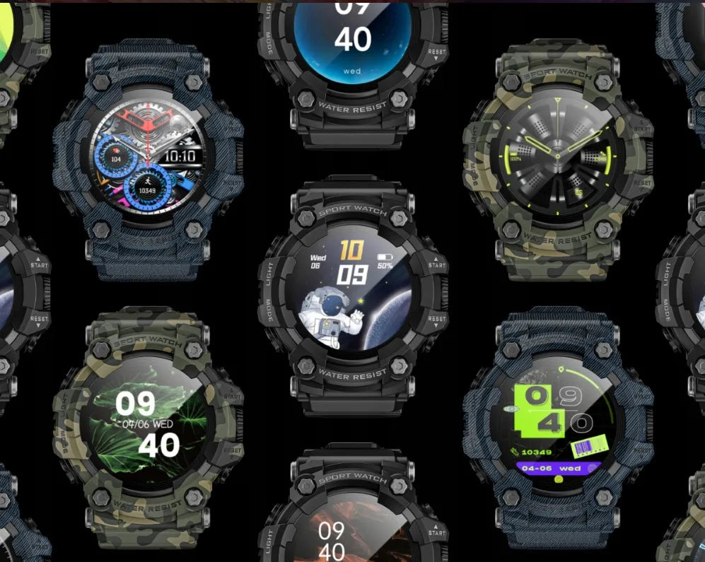 Vyriškas išmanusis laikrodis LOKMAT GT vandeniui atsparus kraujospūdžio matuoklis skambučiai PL meniu