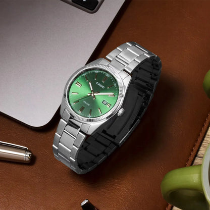 Vyriškas laikrodis CASIO MTP-1302PD-3AV su datos rodymu, klasikinis, su dėžute