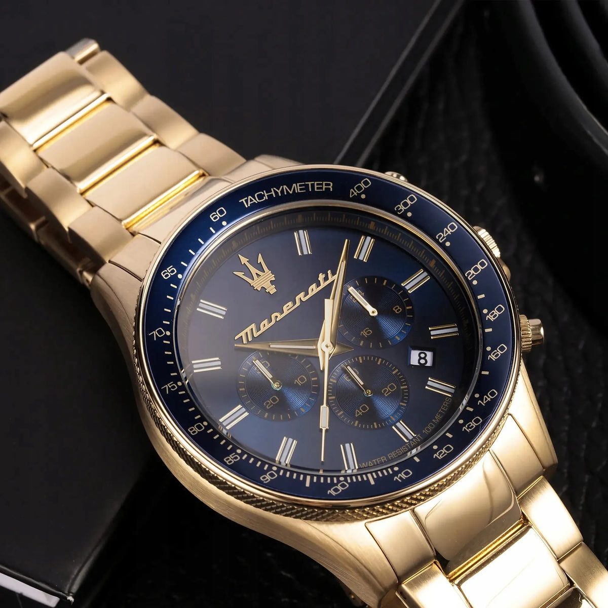 Vyriškas laikrodis „Maserati Sfida R8873640008“, auksinis, originalus, su dėžute