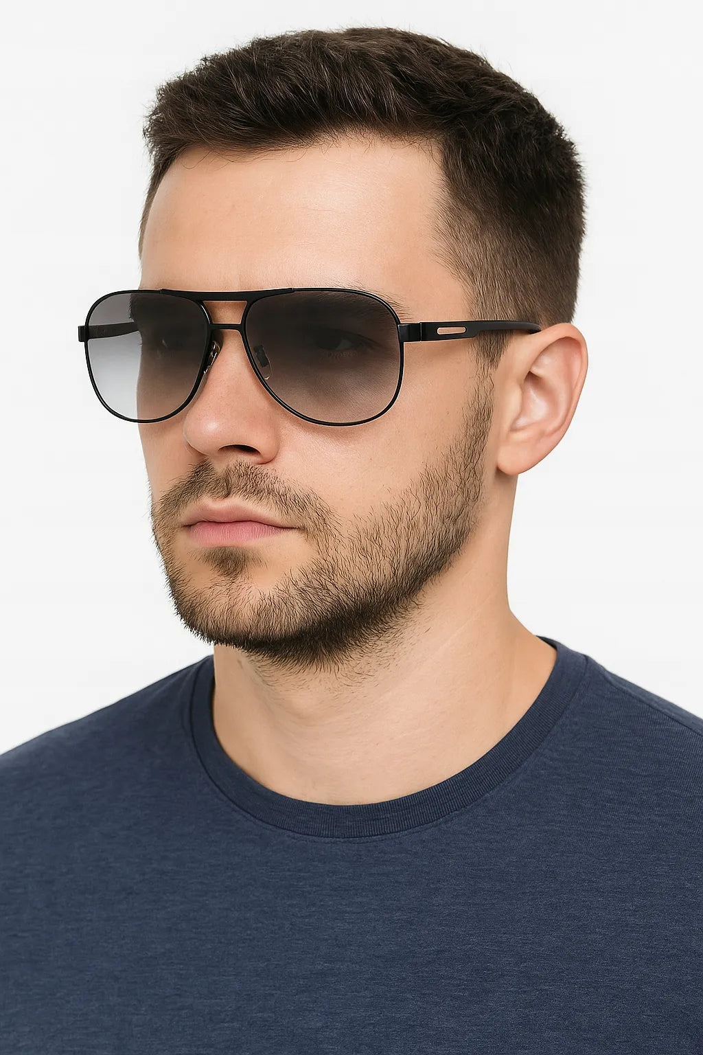 Vyriški poliarizuoti akiniai nuo saulės Aviator Pilot su UV400 apsauga ir dėklu
