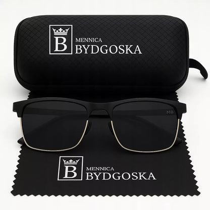 Vyriški poliarizuoti akiniai nuo saulės su UV400 apsauga ir dėklu