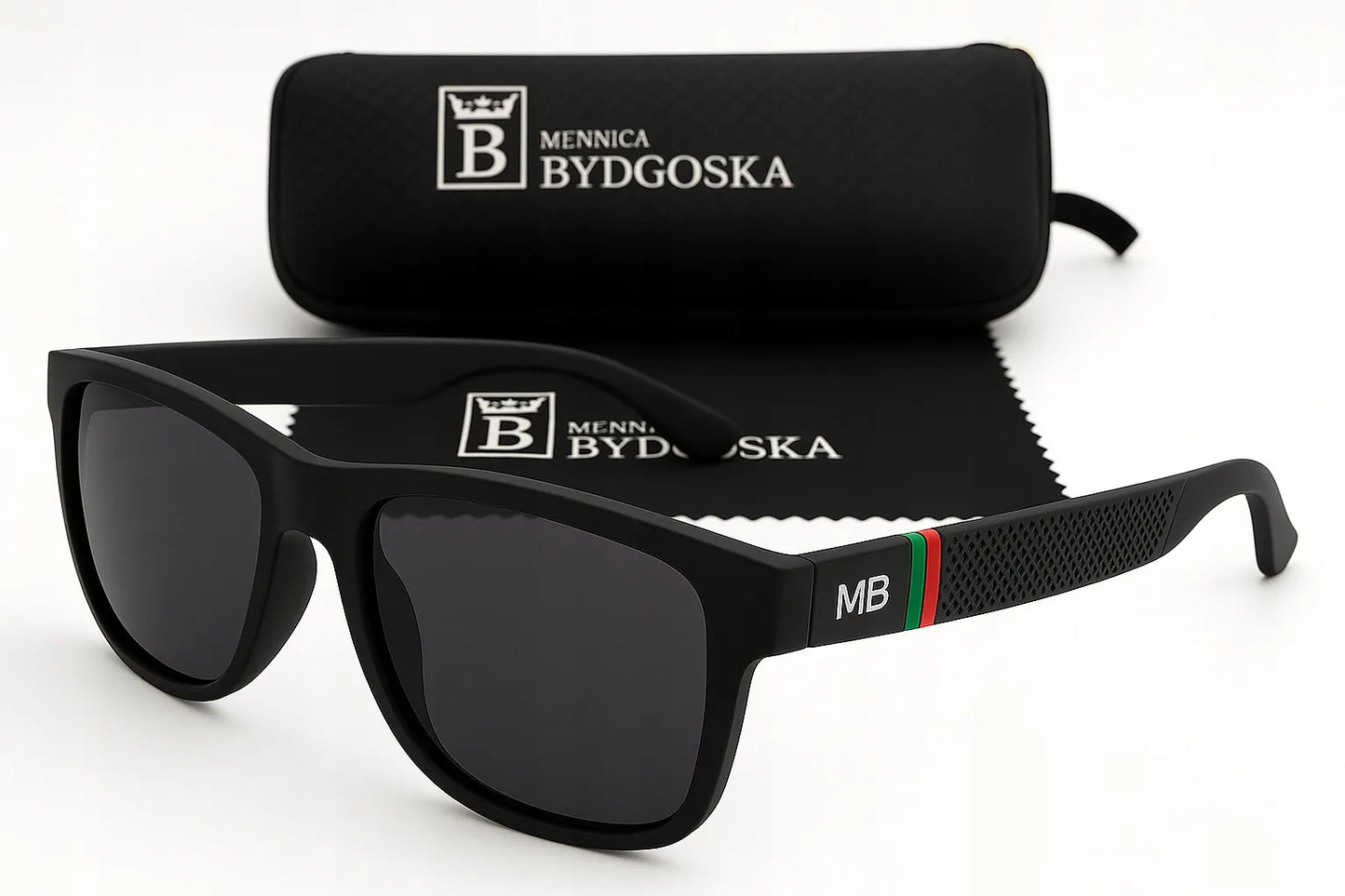 Vyriški poliarizuoti akiniai nuo saulės su UV400 apsauga ir dėklu