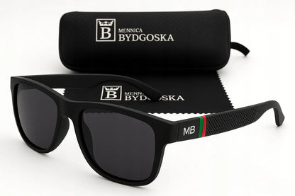 Vyriški poliarizuoti akiniai nuo saulės su UV400 apsauga ir dėklu