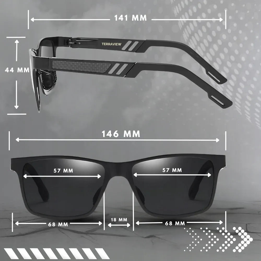 Vyriški Terraview poliarizuoti „nerdy“ stiliaus saulės akiniai su UV400 filtru
